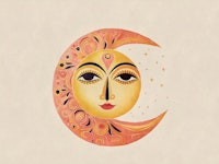 Whimsical Sun Moon Face wallpaper