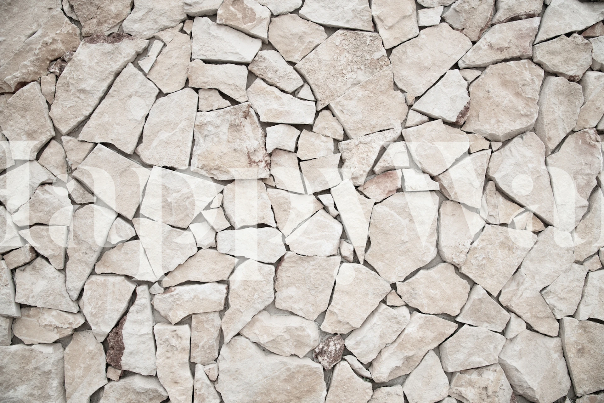 Rustic Portuguese stone pattern in light beige and gray wallpaper
