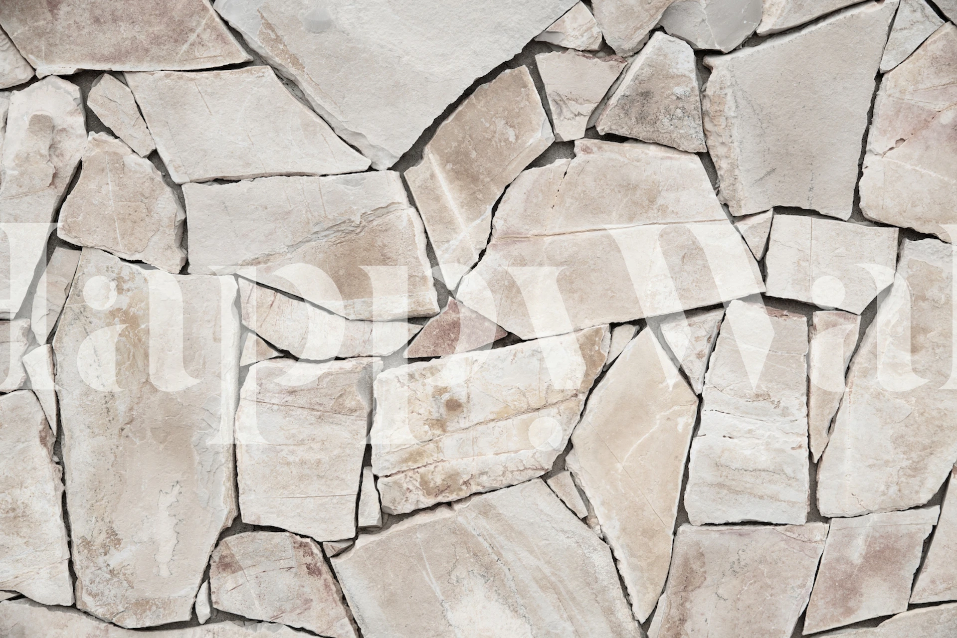 Carta da parati Rustic Portugese Stone Wall in una stanza