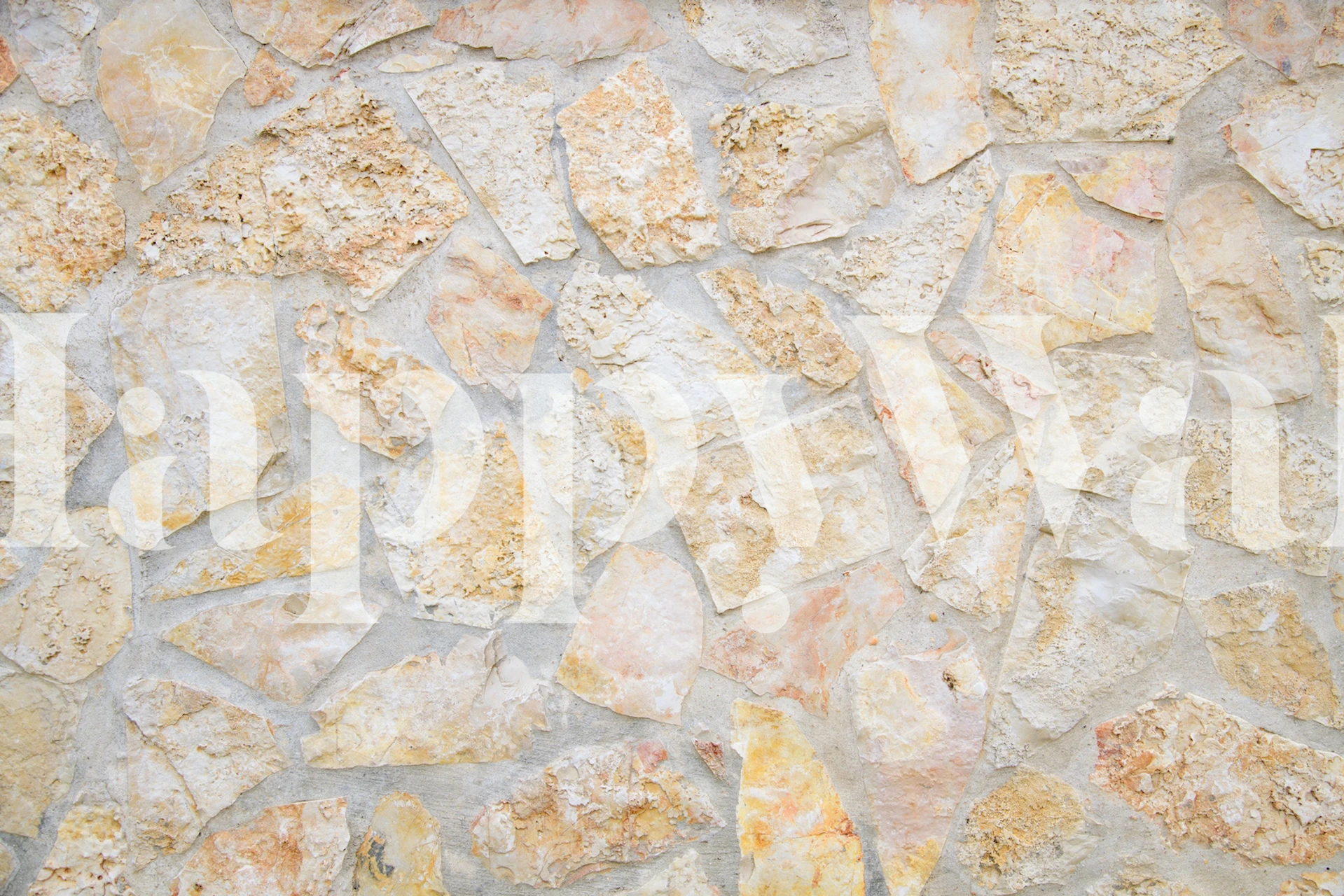Rustic pastel-colored stone wall texture wallpaper