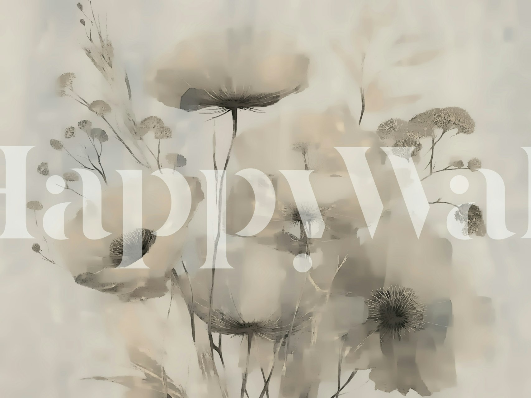 Elegantní Japandi Wildflowers tapeta v místnosti