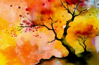 Japanese Sakura Forest Surrealism wallpaper