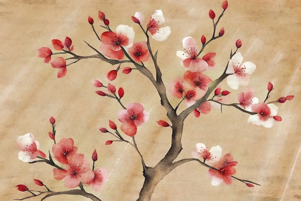 Antique Japanese Cherry Tree Branch