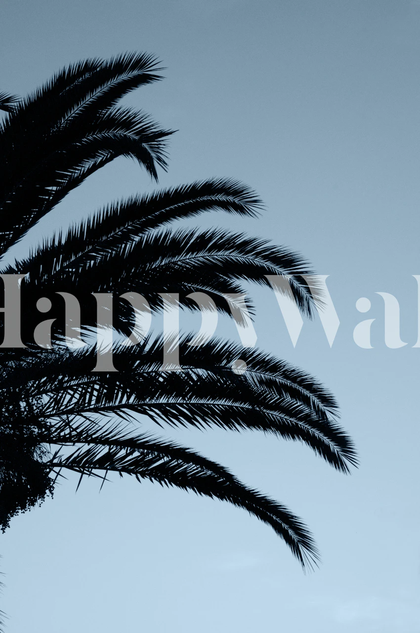 Palm leaves wallpaper in a stylish room