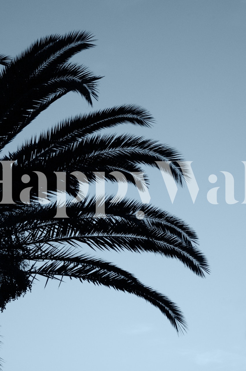 Palm leaves wallpaper in a stylish room