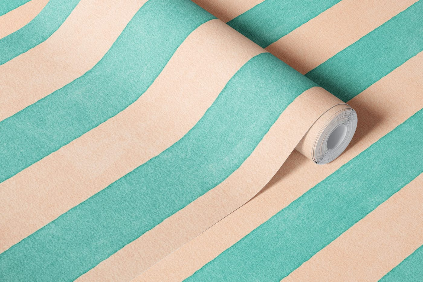 STRIPES 001 F - Mint wallpaper roll