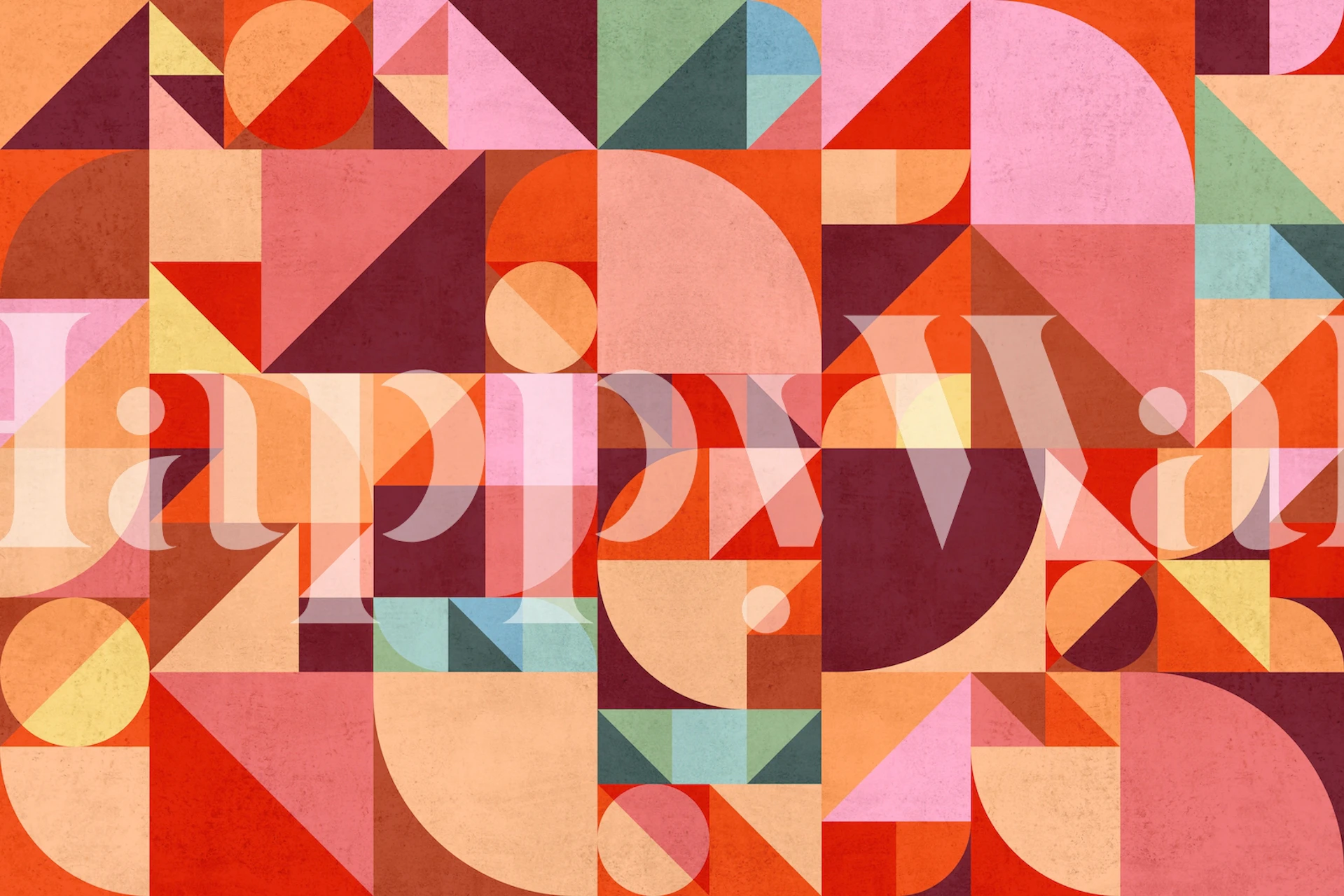 Mid-Century Bauhaus Geo wallpaper design