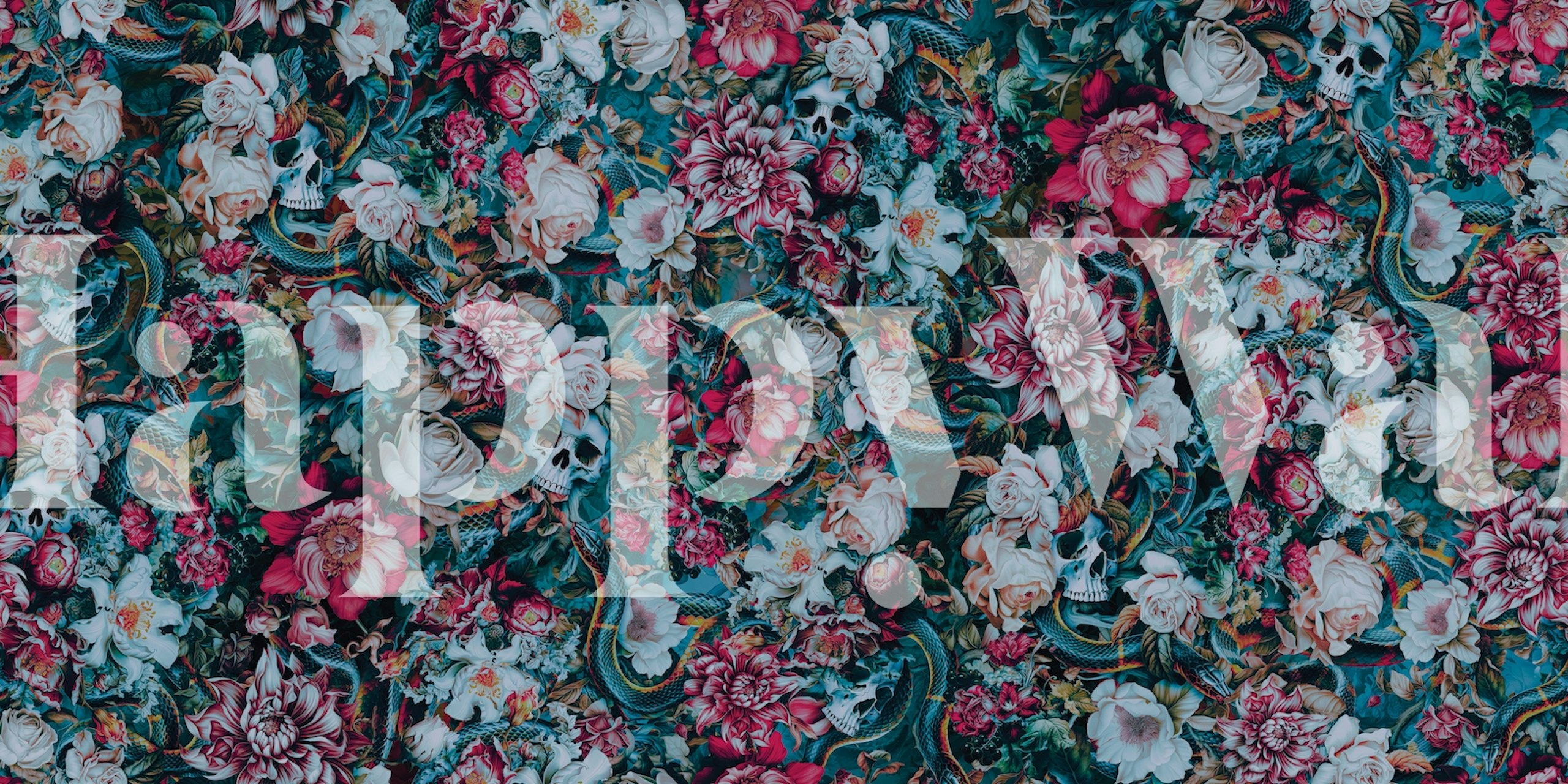 Poisonous Blue blomsteret tapet i et rum