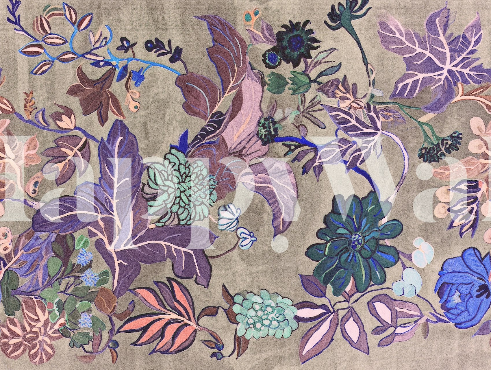 Dream Flowers Dark floral wallpaper design