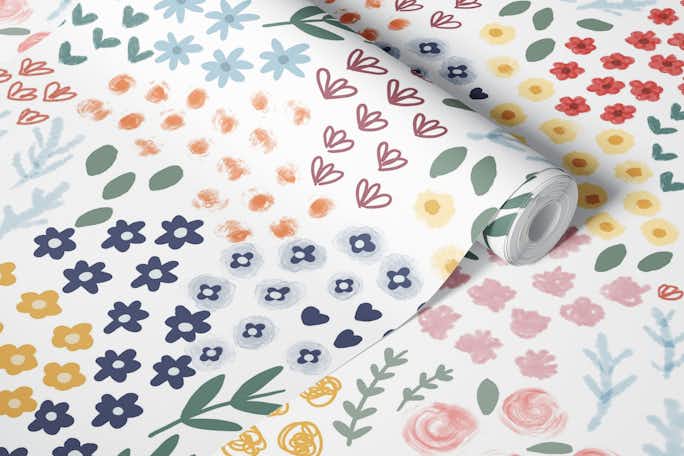 Patchwork Floralwallpaper roll