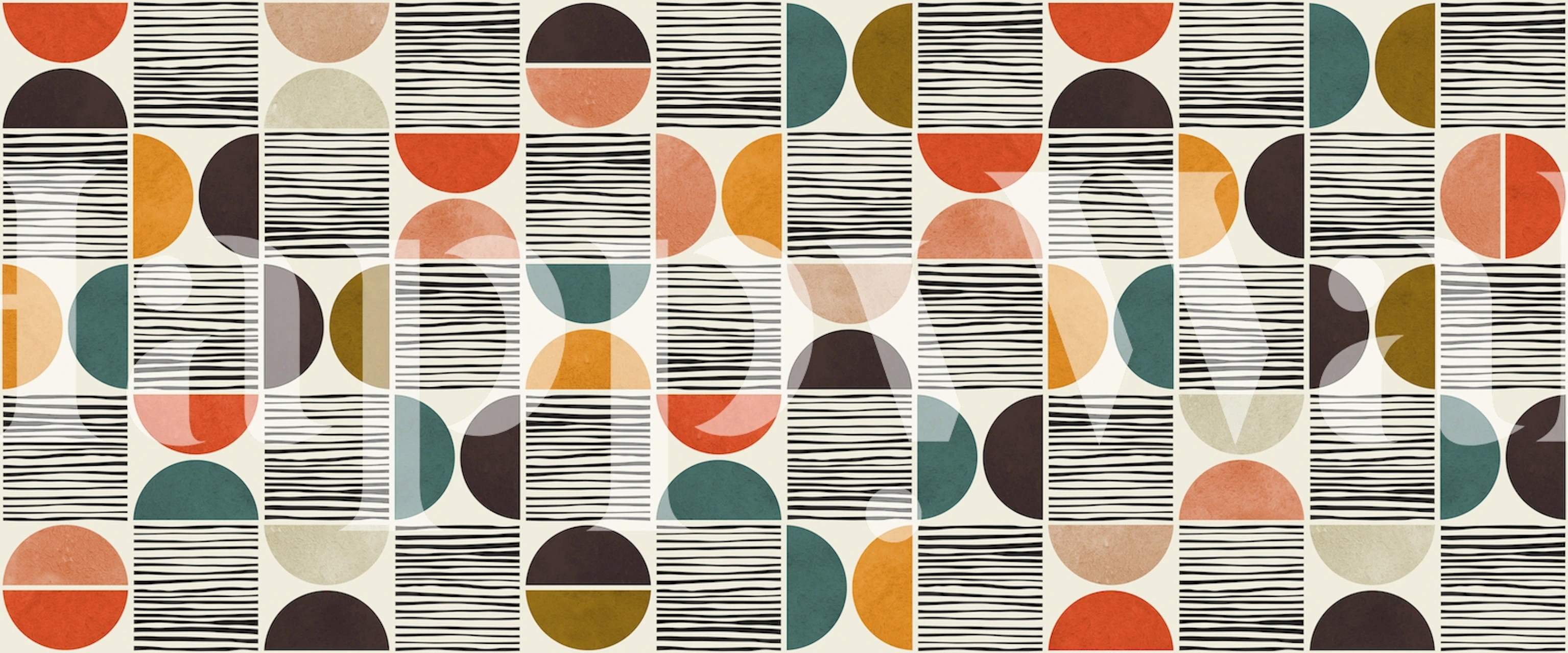 Pattern of circles 9 wallpaper in a room