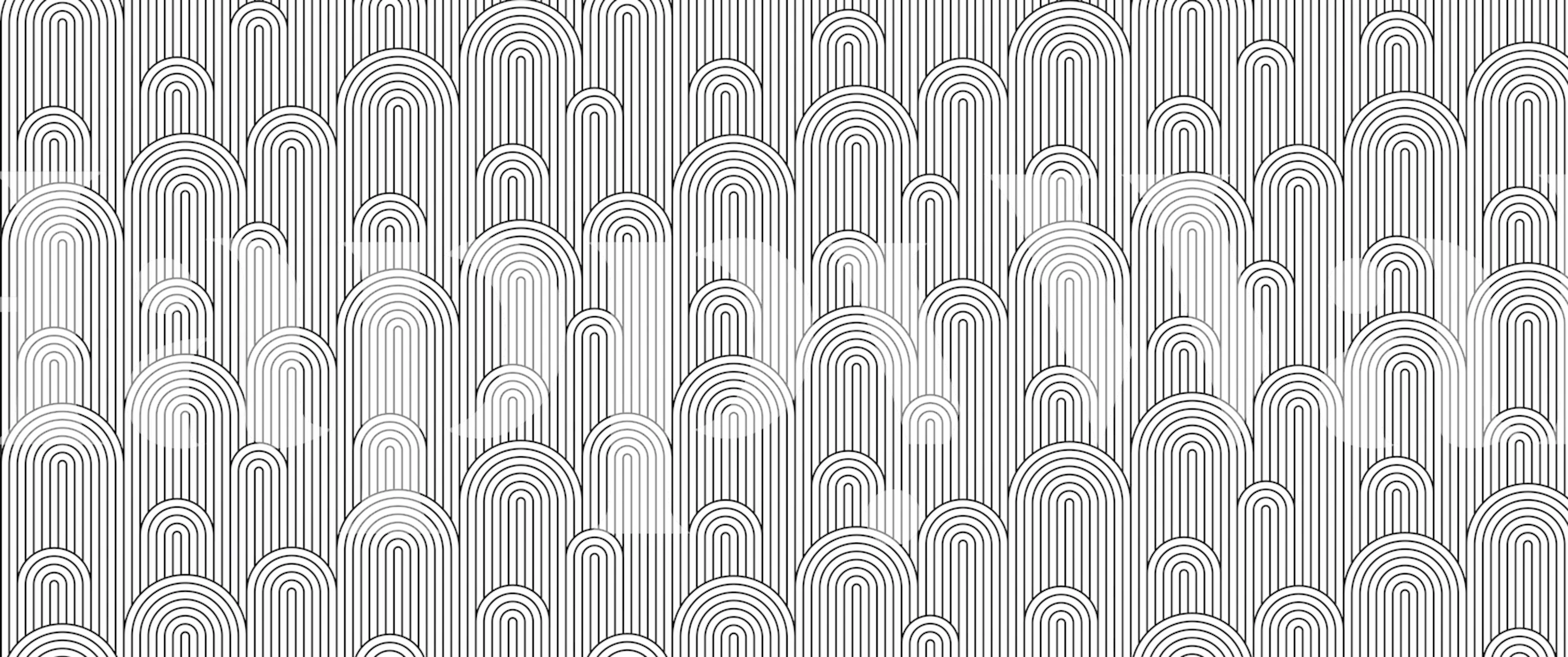 Geometric pattern of lines and circles in black and white wallpaper