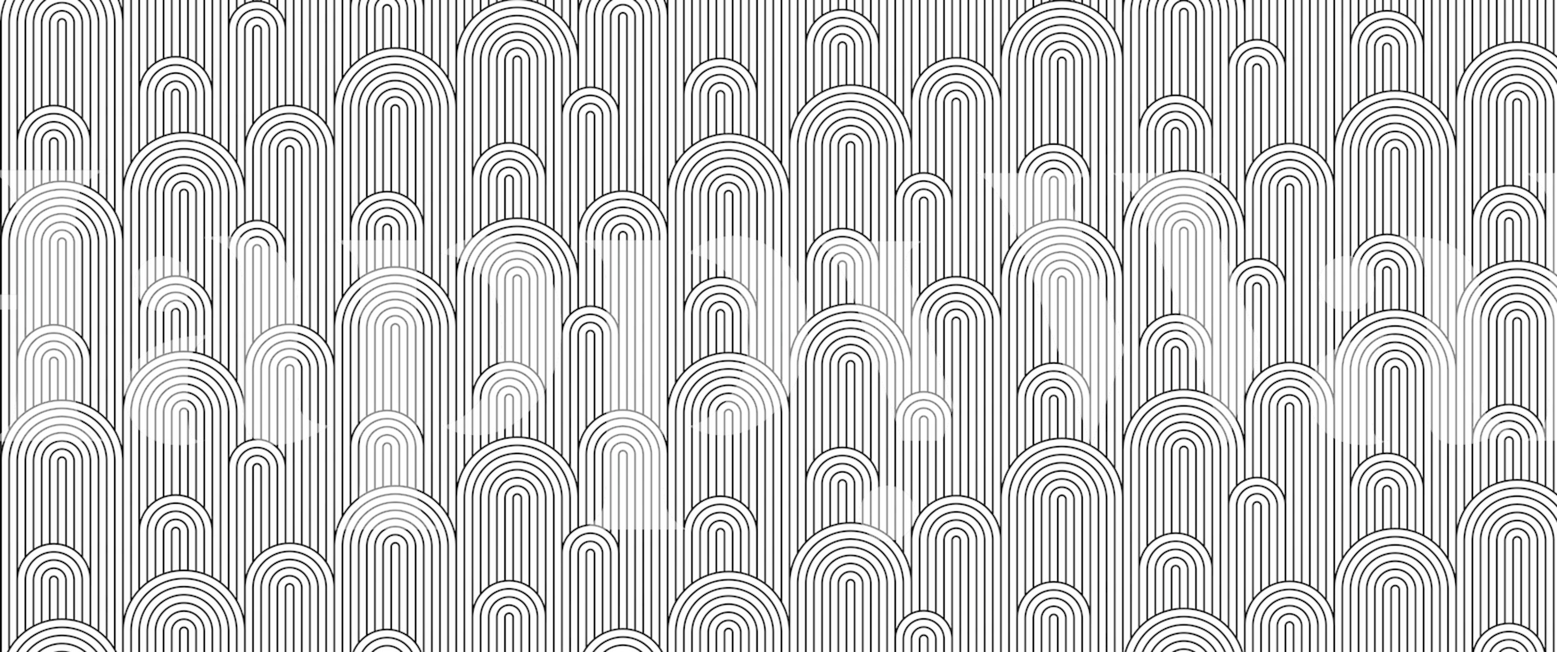 Geometric pattern of lines and circles in black and white wallpaper