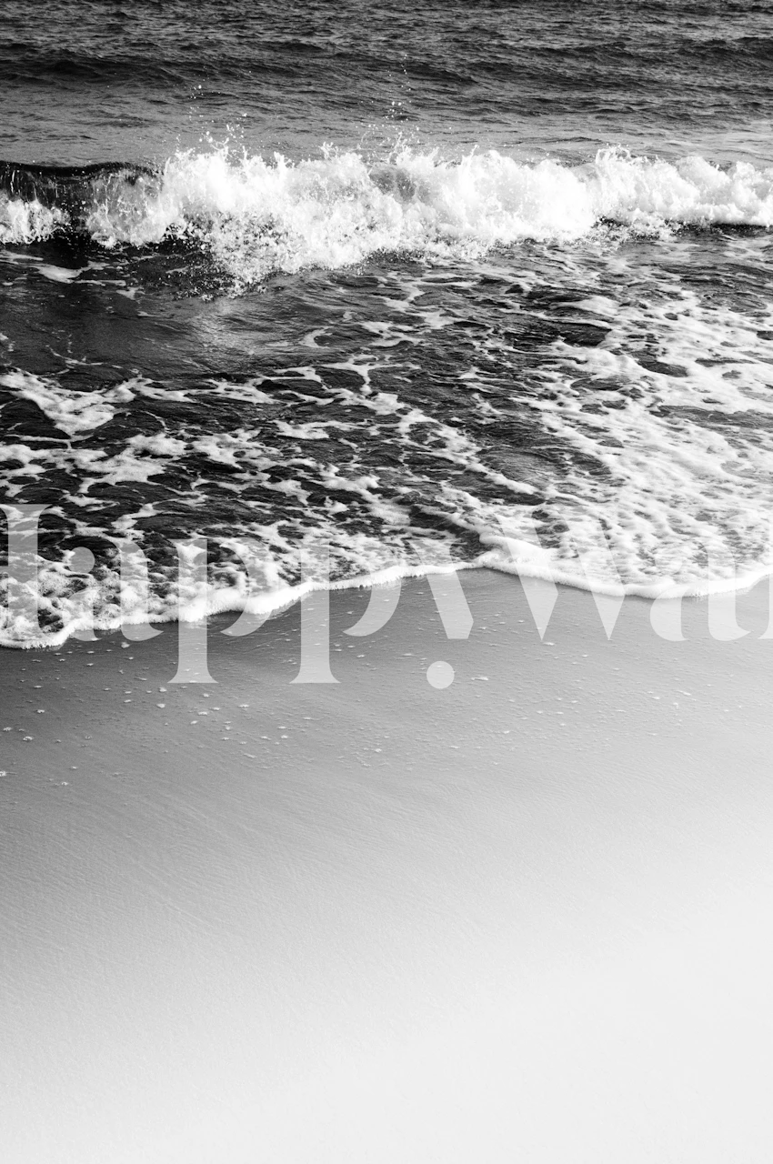 Black and white ocean waves wallpaper wall mural