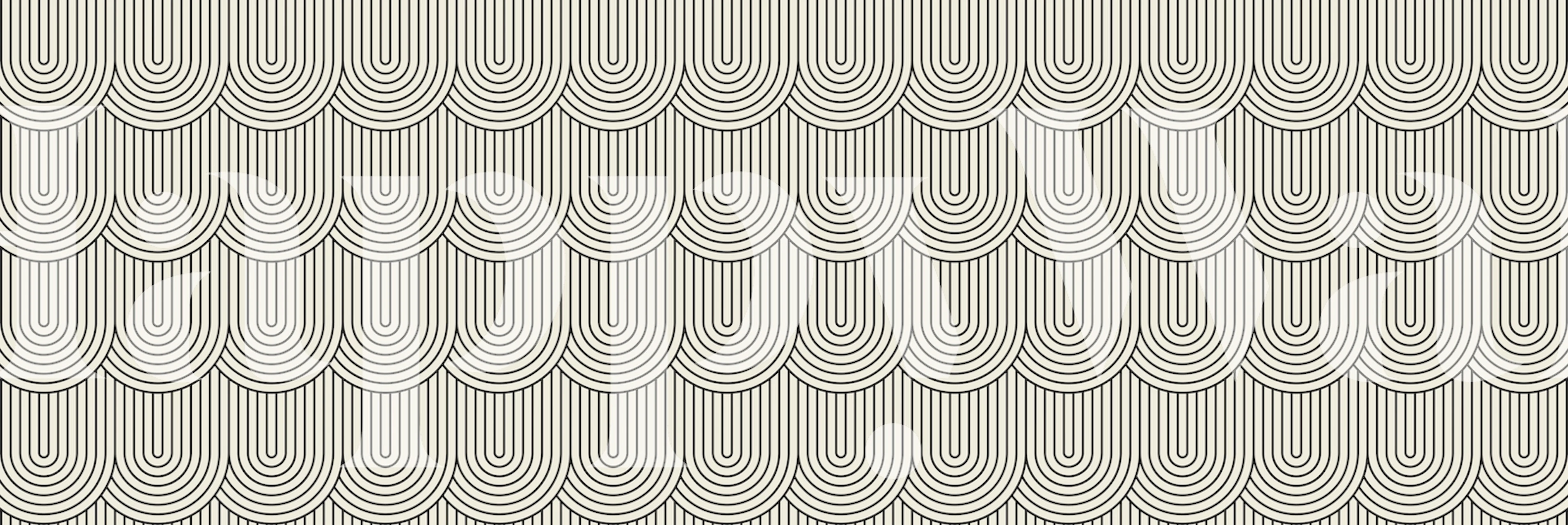 Lines and circles wallpaper displayed in a room