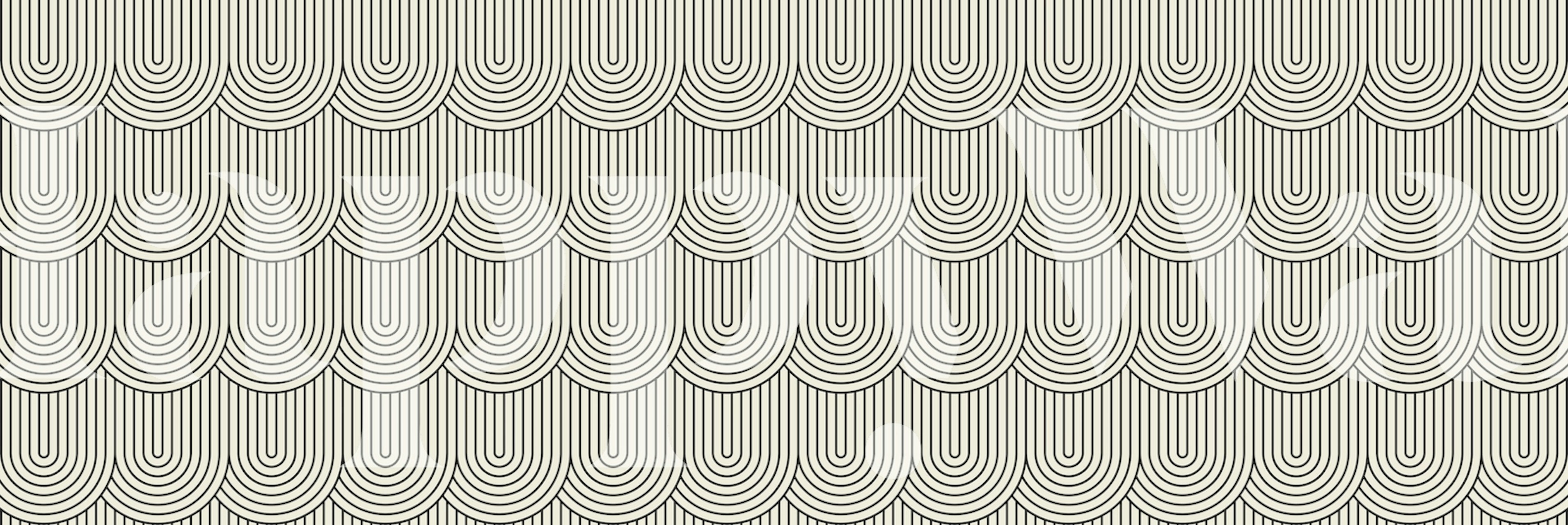 Lines and circles wallpaper displayed in a room