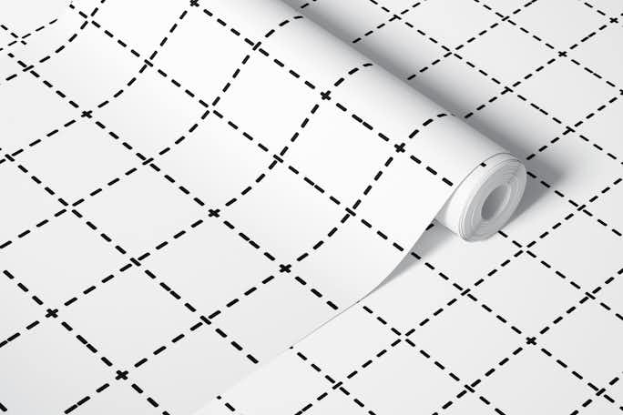 Grid Black and Whitewallpaper roll