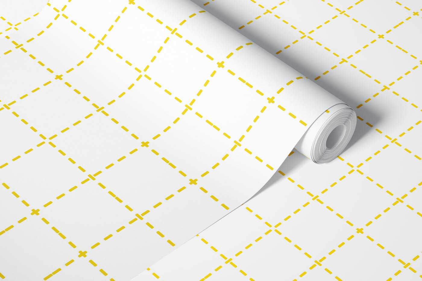 Grid Yellow and White wallpaper roll