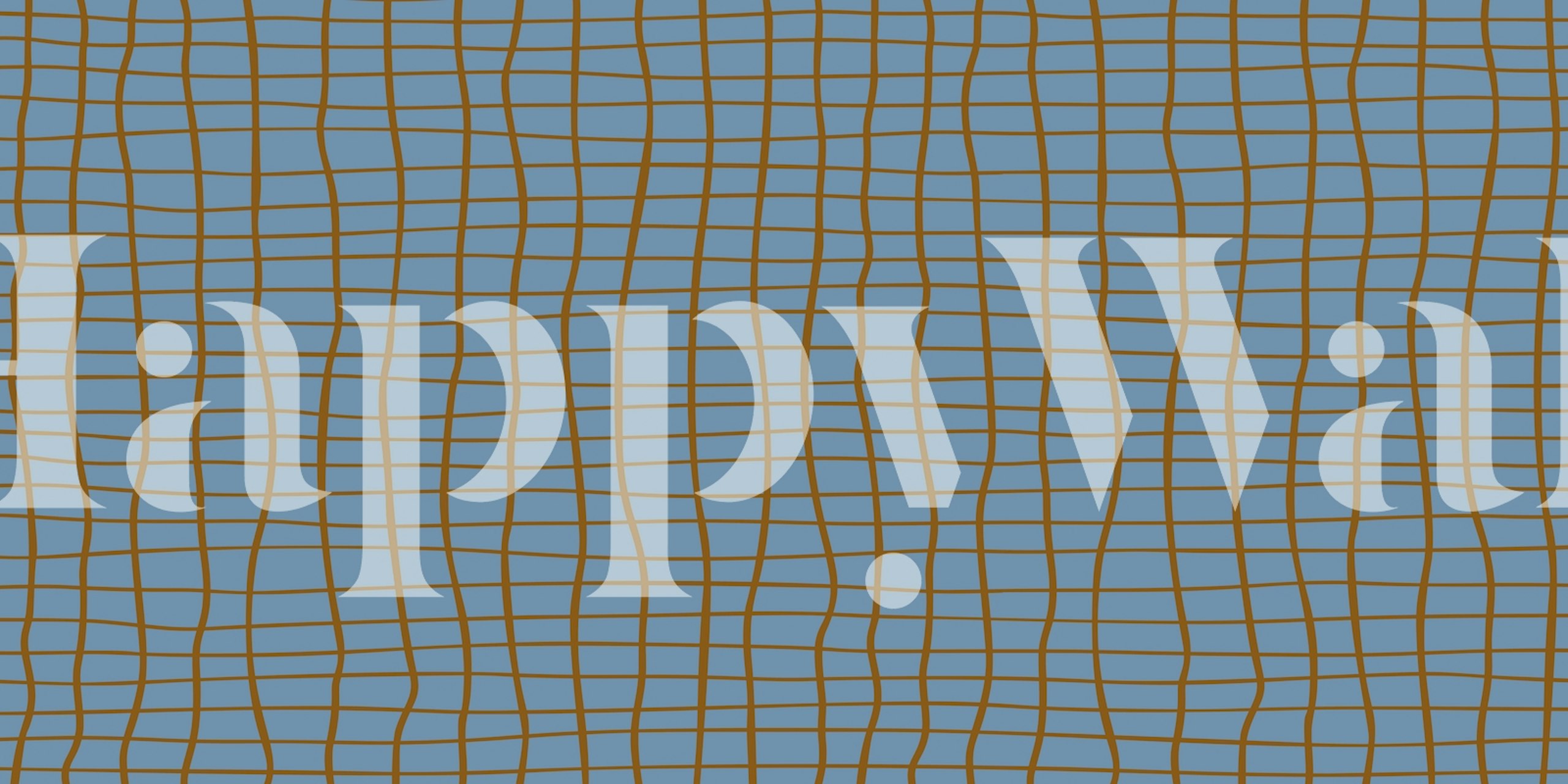 Carta da parati blu a motivo grid Grid Pattern Blue Seatle in una stanza
