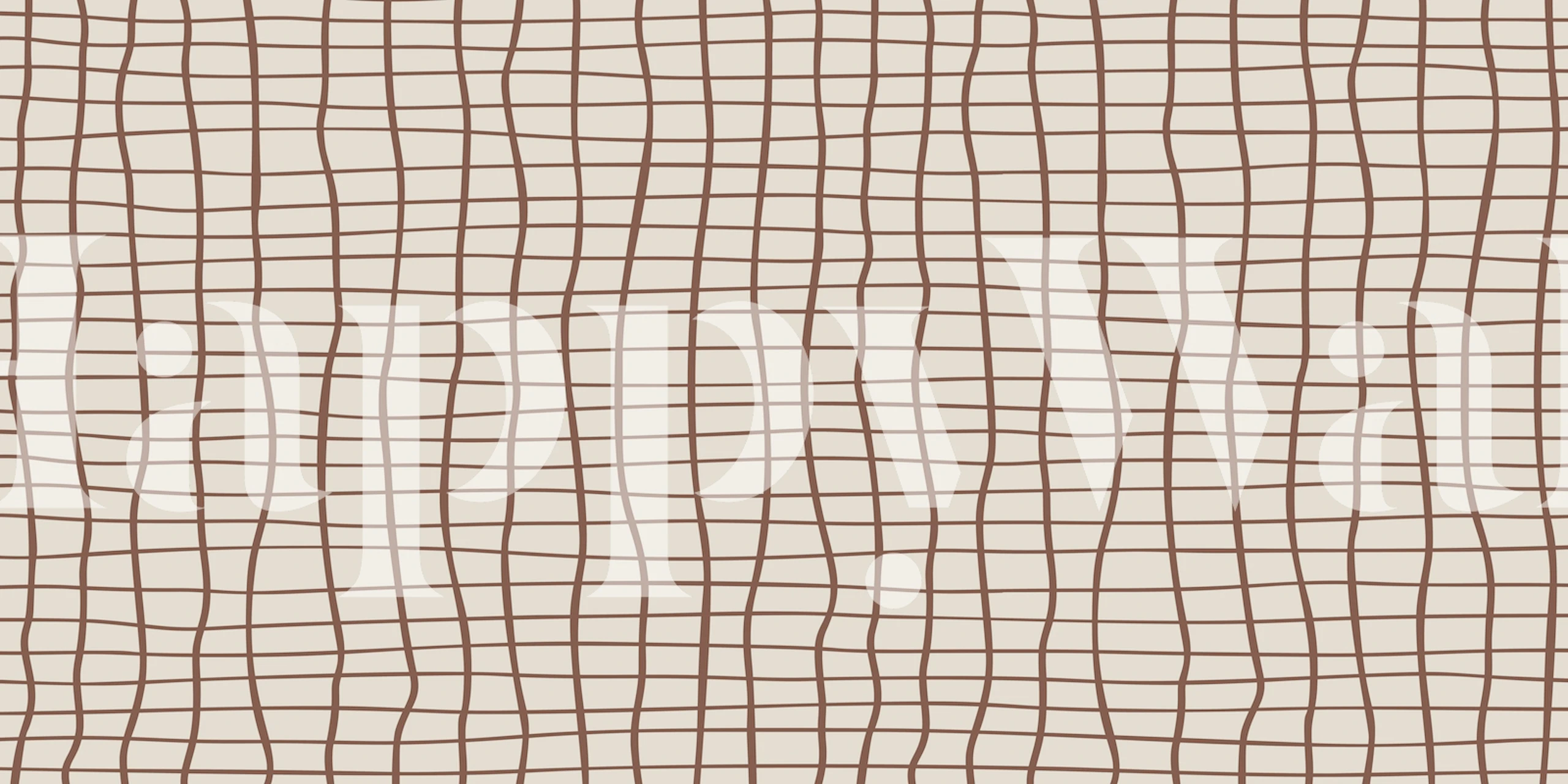 Varmt brunt gittermønster vægmaleri velegnet til moderne og traditionelle indretningsstile.