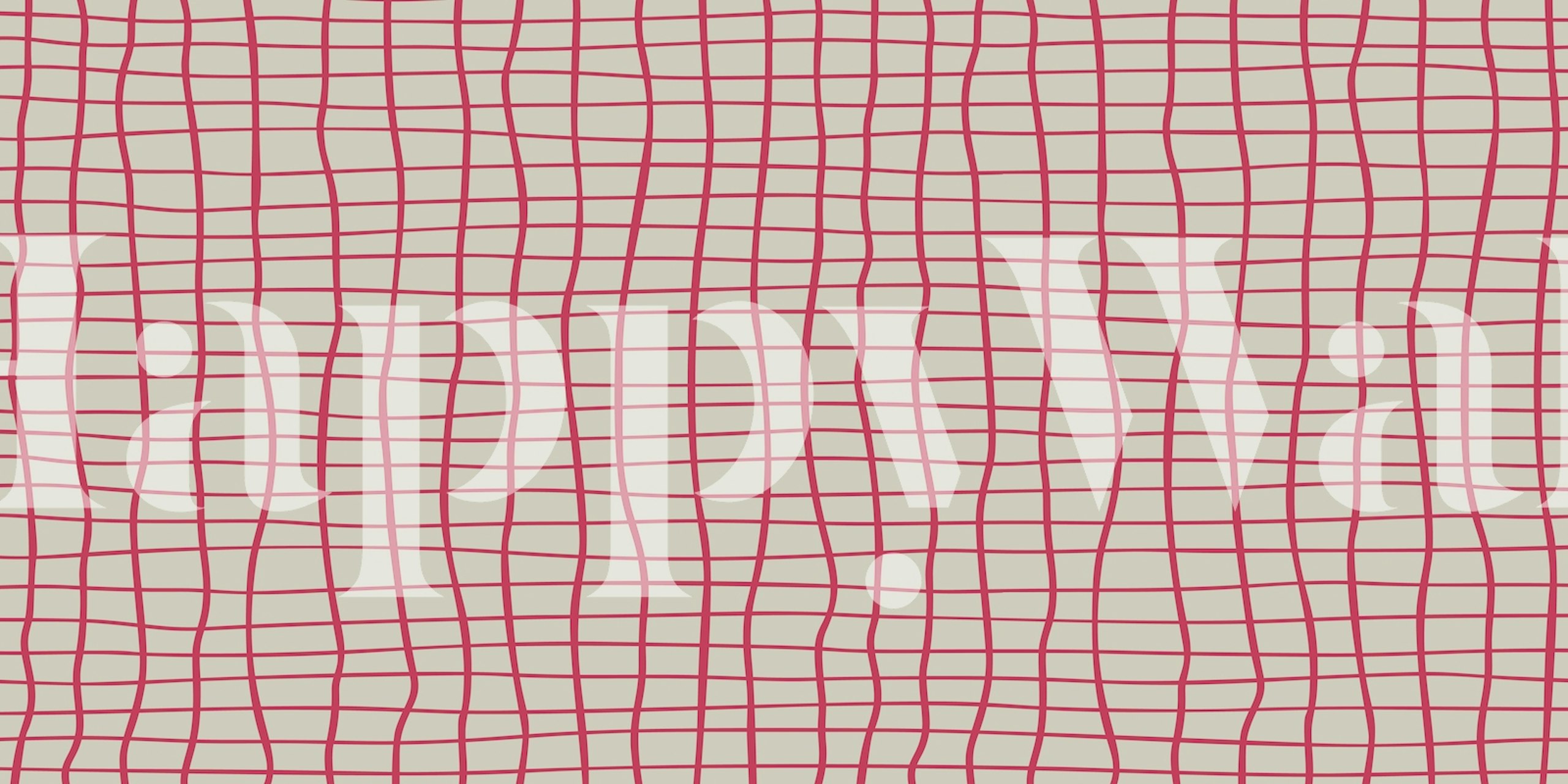 Grid Pattern Pink Vintage wallpaper in a room