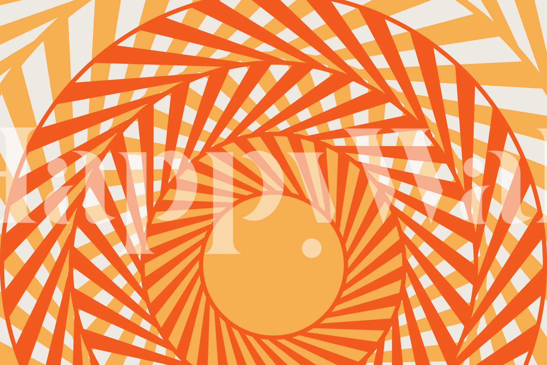 Seventies Summer Sunrise Tapete in einem Raum