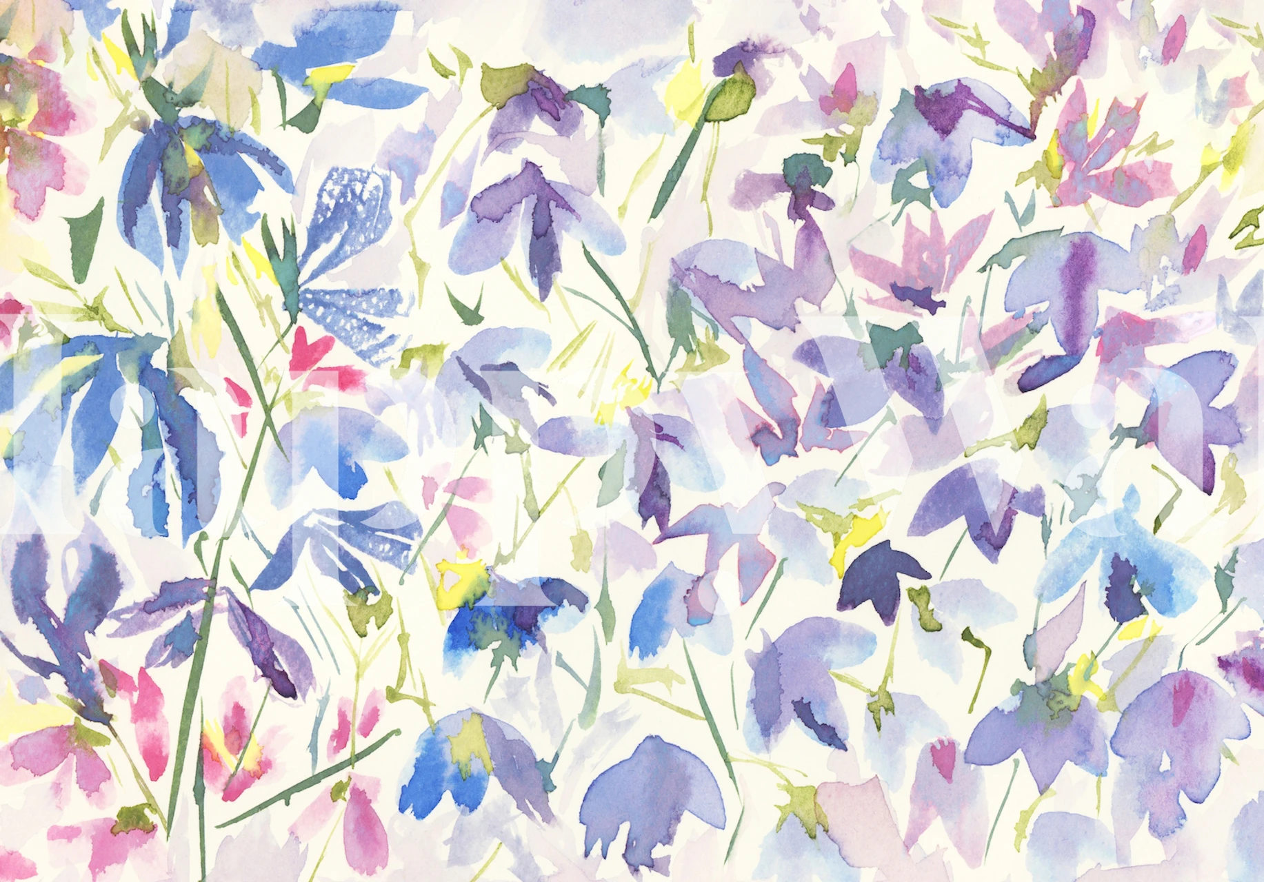 Abstract wildflower path tapeta w pokoju