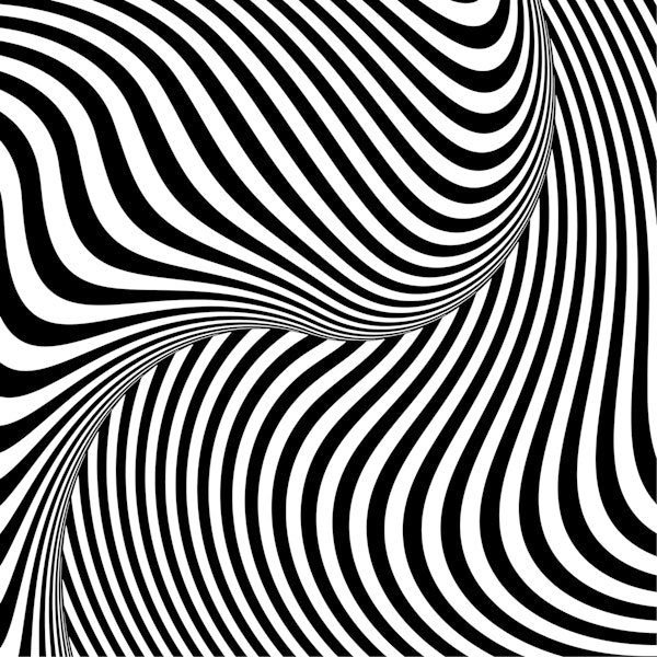 Black White Op-Art Retro Graphic