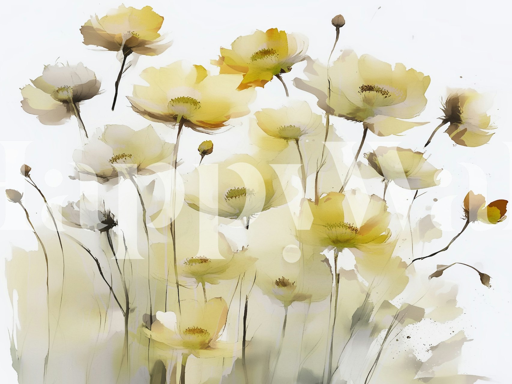 Ταπετσαρία Sunrise Wildflowers σε δωμάτιο