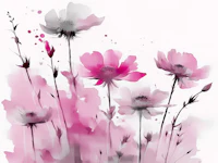 Magenta Wildflower Floral tapetit