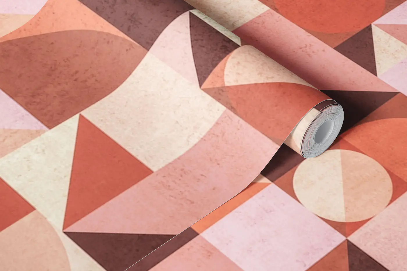 Mid-Century Bauhaus Earthy Tones wallpaper roll