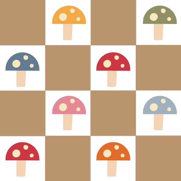 Checkered Rainbow Mushrooms