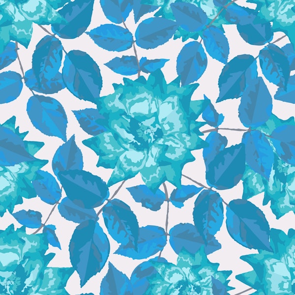 CASTLE ROSE Maximalist Rose Floral Blue Small