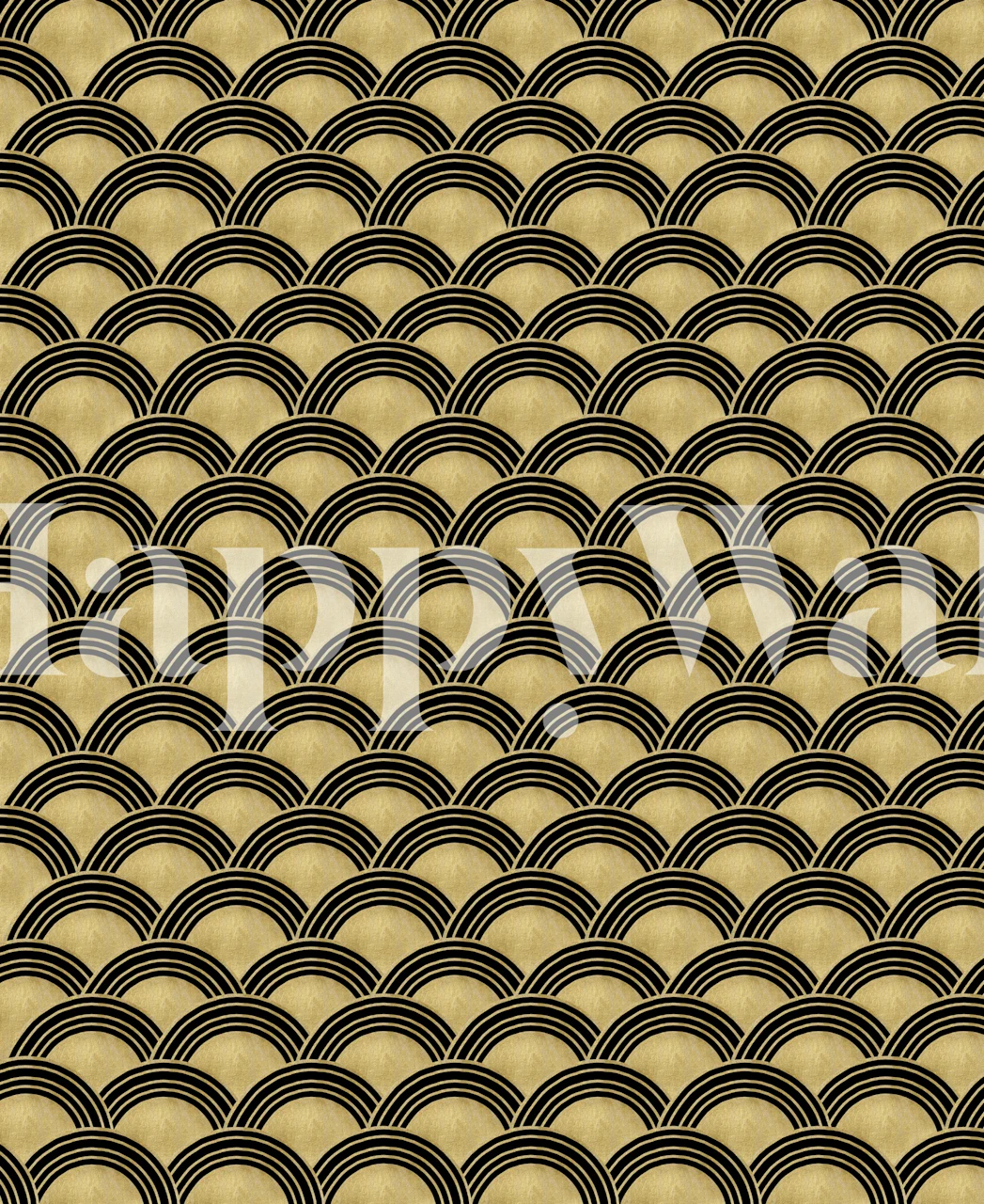 Japanese Wave Gold Glam 2 wallpaper in a room