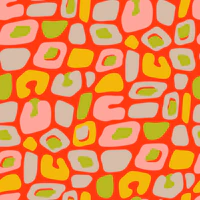 WILD THING Big Cat Leopard Spots Coral Orange papel de parede
