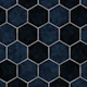 Dark Blue Navy and Silver Hexagons