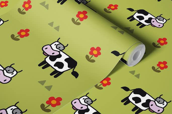 Farm Cowwallpaper roll