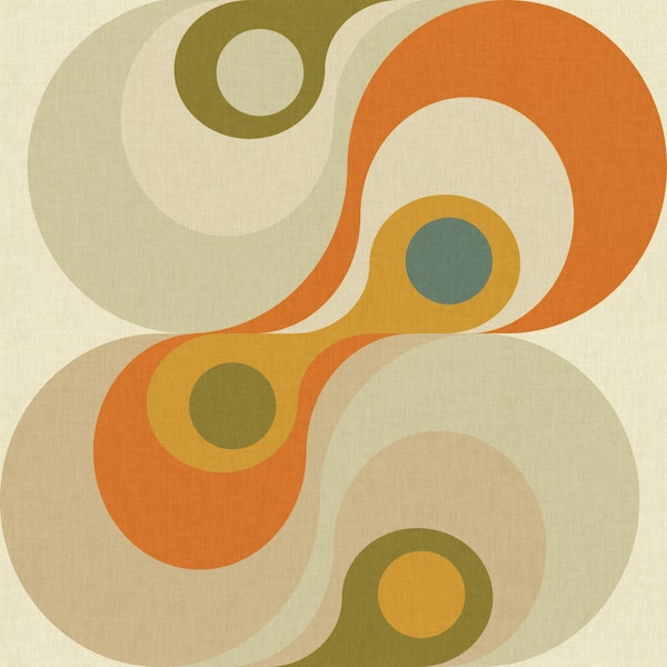 curvy geo swirls orange