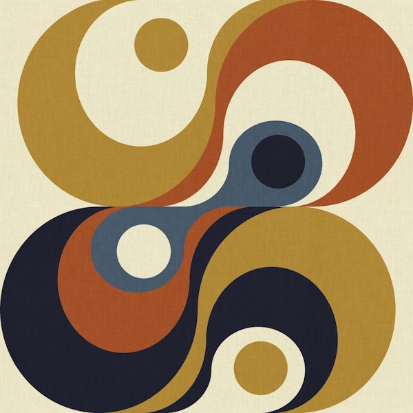 mid century boho curvy swirl