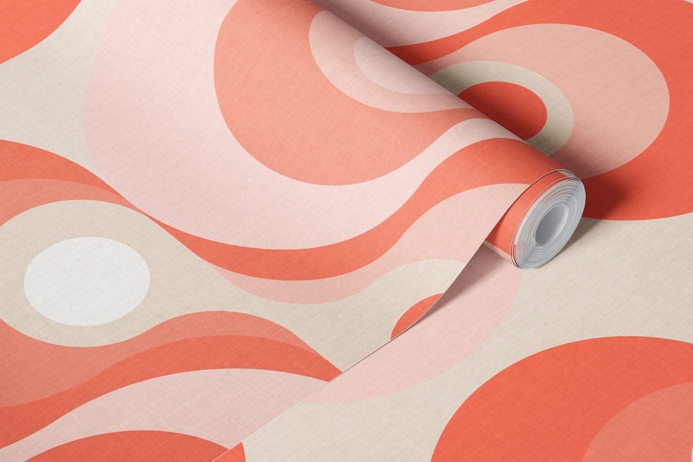 mid century modern curves and swirls wallpaper roll