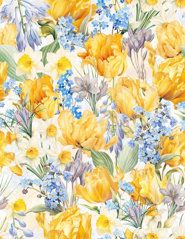 Yellow Opulent Springflowers Vintage Garden