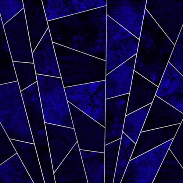 Deep Sapphire Tiles and Silver Luxury