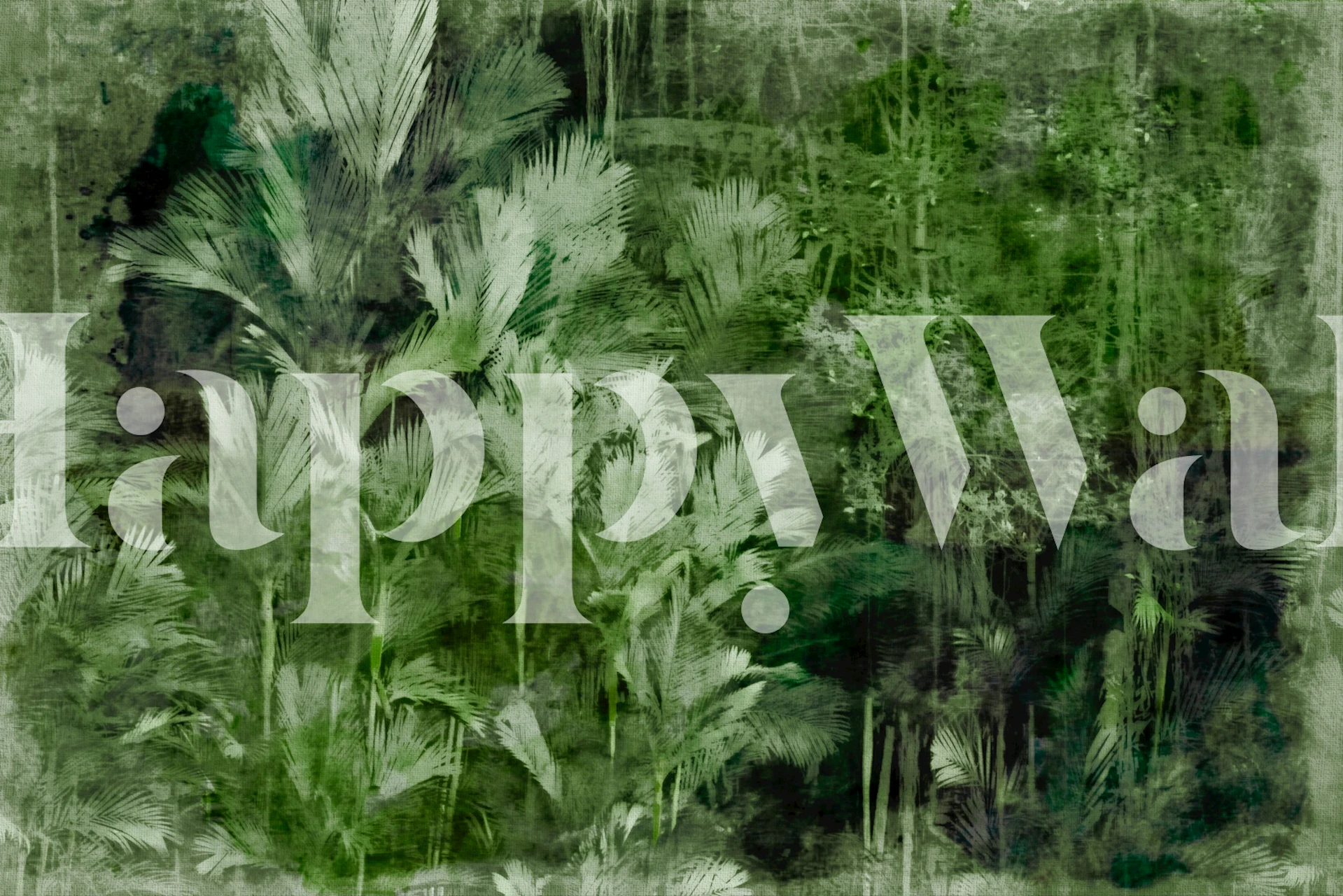 Oriental Vintage Jungle-tapetti huoneessa