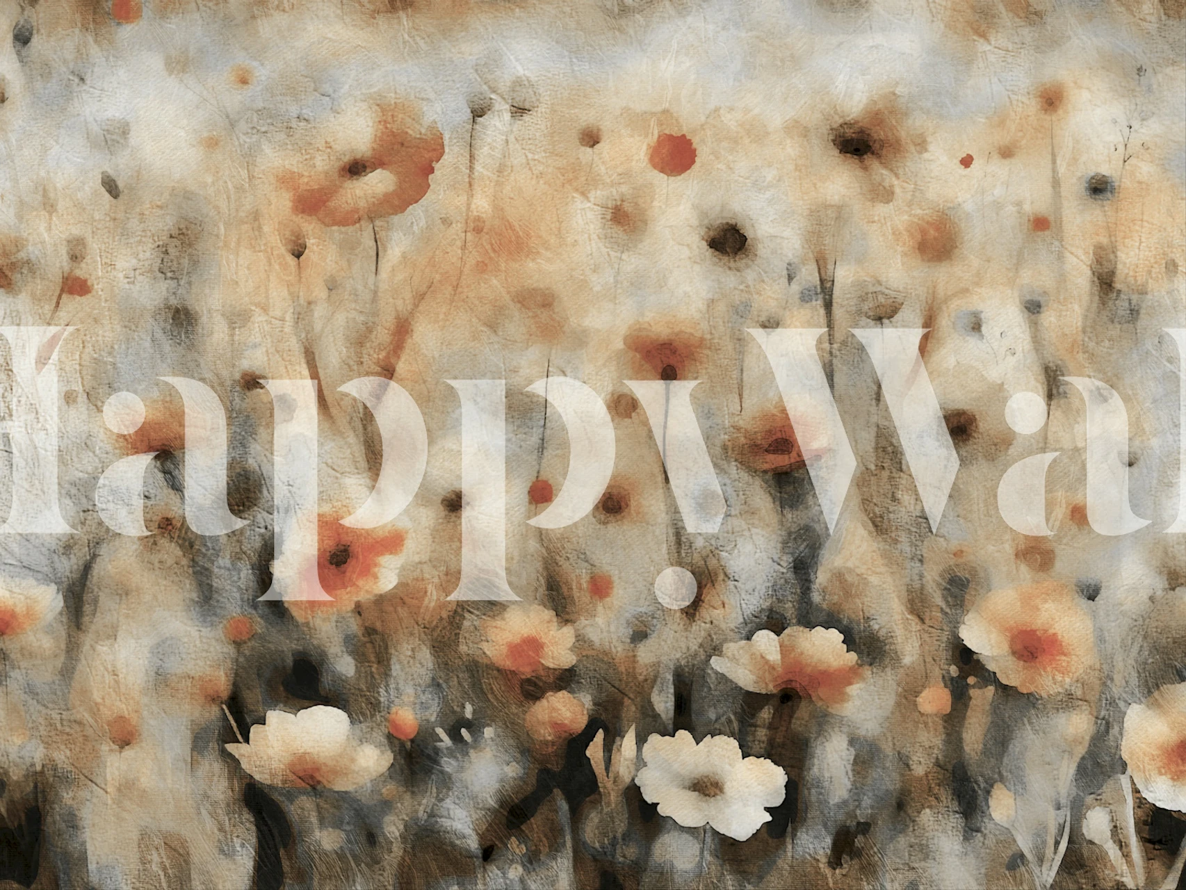 Abstract floral design with muted earth tones and soft textures wallpaper