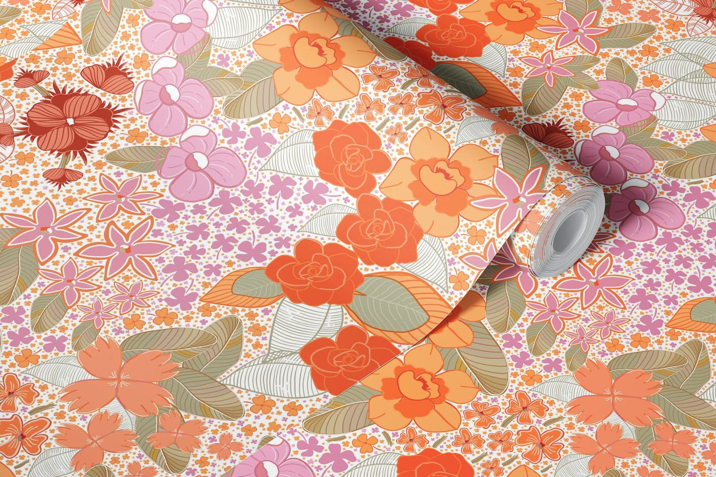 Dream floral spring pattern wallpaper roll