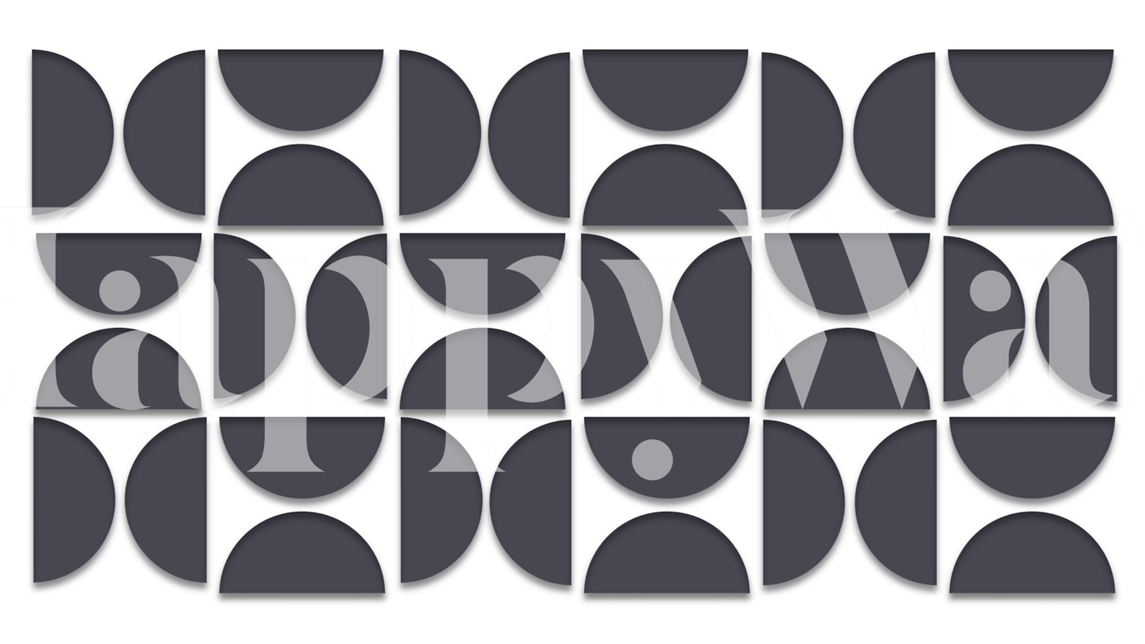 Geometric pattern with black and white shapes, modern style wallpaper