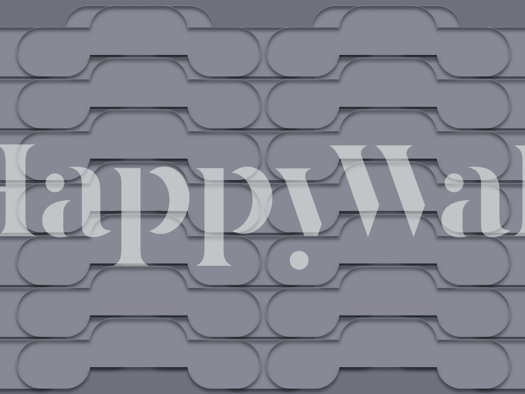 Geometric 3D relief pattern in grey wallpaper