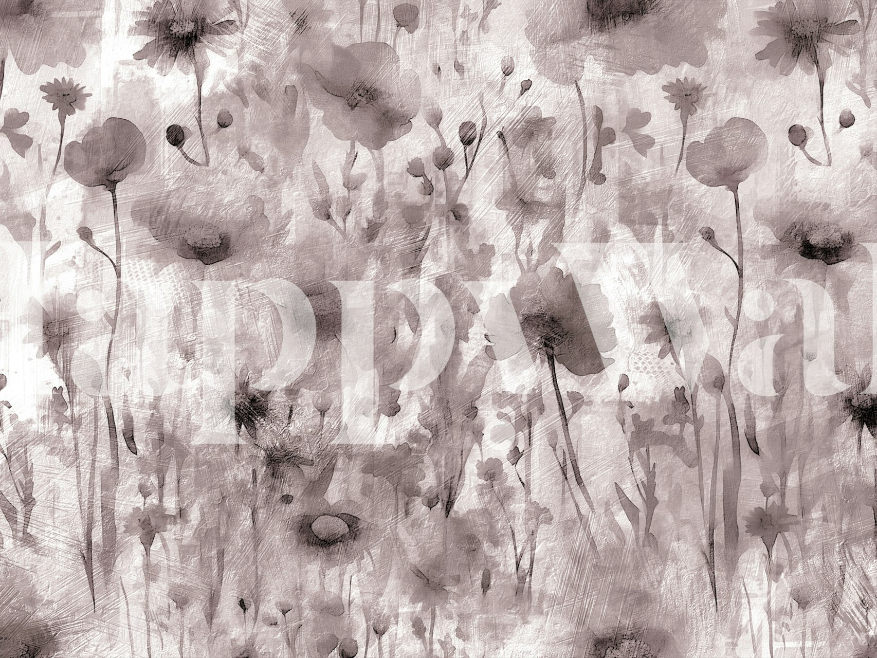 Τοπογραφία σε σεπια Antique Wildflower Meadow με vintage εμφάνιση