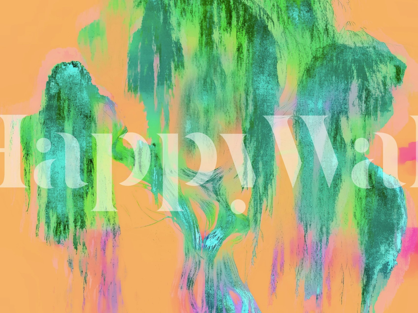 Dreamy Summer Tree wallpaper in a modern room