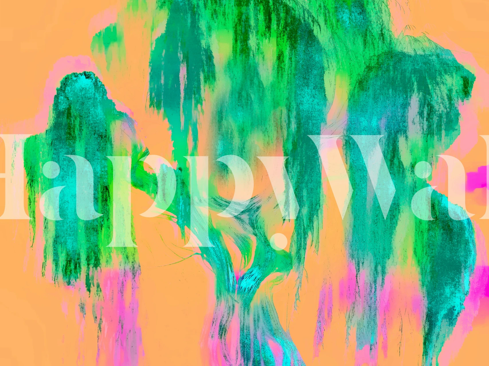 Dreamy Summer Tree wallpaper in a modern room